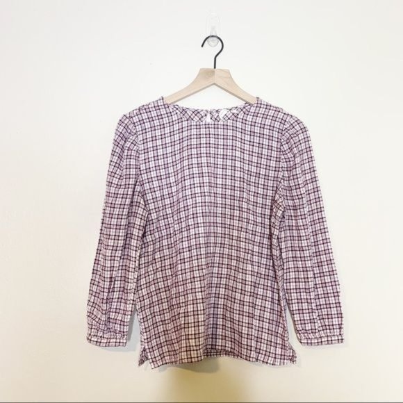 NEW Treasure & Bond Pink Hush Wicklow Plaid Check 3/4 Sleeve Top XS - Picture 2 of 11